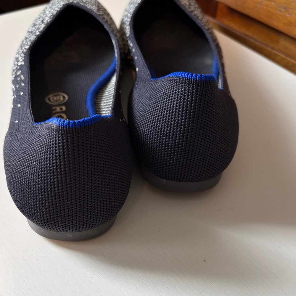 Rothy's Black Gray  and Silver Pointed Knit Flats Sz.9.5 - Picture 4 of 4